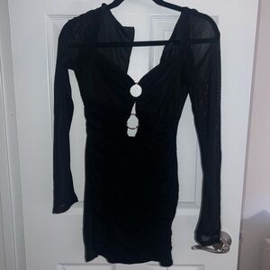 Black dress with mesh sleeves new with tags